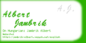 albert jambrik business card